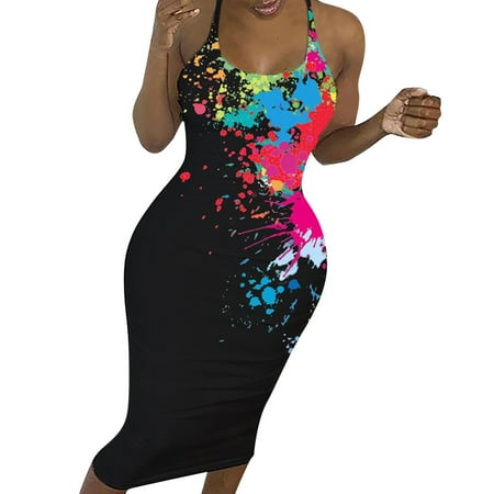 

adviicd Summer Dresses Sexy Women s Crew Neck 3/4 Sleeve Dress