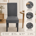 thumbnail image 4 of ChrumpTon Chair Covers for Dining Chairs Set of 4, Stretch Dining Chair Slipcovers, Removable Washable Chair Covers with Elastic Fit, Chair Protectors for Dining Room, Kitchen, Hotel, Dark Gray, 4 of 8