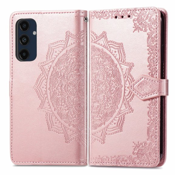 Decase Compatible with Samsung Galaxy A16 5G Case,Leather Wallet Flip Magnetic Closure Phone Cover,Shockproof Protective Case with Card Slots Stand for Samsung Galaxy A16 5G,Rosegold