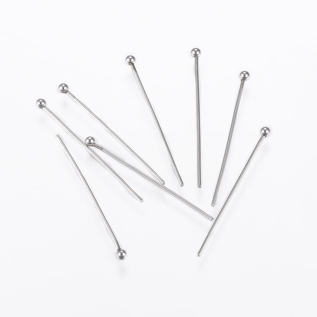Goupilles à Tête Ronde en Acier Inoxydable 304 Résistantes à la Ternissure Couleur Acier Inoxydable 30x0.8mm Tête 20 Gauge : 2mm