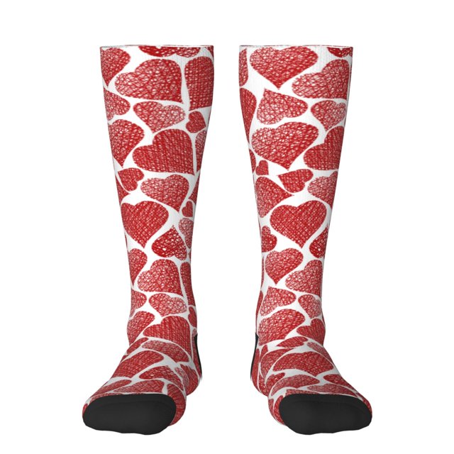 Balery Hearts Calcetines novedosos Calcetines deportivos Calcetines hasta la rodilla Calcetines de algodón Calcetines originales y geniales