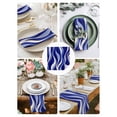 thumbnail image 3 of Blue Moire Cloth Napkins Set of 8 Reusable Dinner Napkins, Classic Modern Abstract Art Elegant Cocktail Napkin Washable Table Napkins for Wedding/Holiday Party/Baby Shower 20"x20", 3 of 7