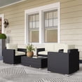 thumbnail image 2 of Outsunny 4 Pieces Rattan Patio Furniture Set with Cushions for Porch Garden, 2 of 10