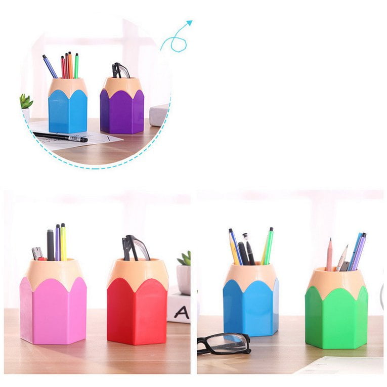 Pencil Shaped Pen Holder Cute Pen Organizer Desktop Organizer Case Desk Pen  Holder for Desk Accessories Office Supplies Lipstick