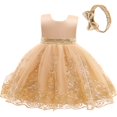 thumbnail image 2 of Vestido CMMCHAAH para niñas pequeñas, dorado, 2-3T, 2 of 6