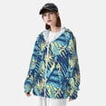 thumbnail image 4 of Pofeuu Hawaiian Style Print Sun Protection Outdoor Lightweight Full Zip UV Cooling Hoodie Long Sleeve Summer Clothing for Outdoor Hiking-XX-Large, 4 of 5