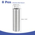 thumbnail image 2 of 8 Pcs Entretoises en Acier Inoxydable 304 1/2 Pouces OD x 1/4 Pouces ID x 1 9/16 Pouces Longueur(12x6x40mm) Vis Support de Bague Finition Simple Non Filetée Entretoises Rondes en Métal pour Vis M3 Boulons et Tringles, Argent, 2 of 6