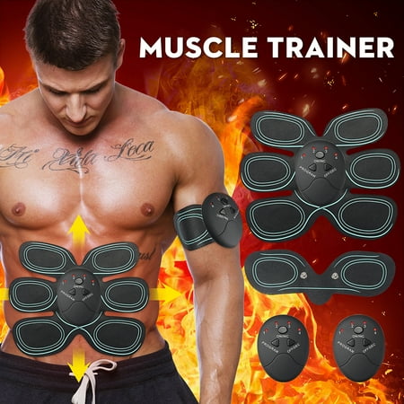 30 Caps Muscle Building 4 Choices ABS Stimulator, Abdominal Muscle Trainer Smart Body Building Fitness For Abdomen/Arm/Leg Training Portable Fitness Equipment for Home/Office/Outdoor/Travel ()