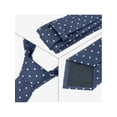 thumbnail image 4 of Conjuntos de corbatas para hombres INSPIRE CHIC, corbatas de lunares con pañuelo a juego para bodas y negocios, azul oscuro, 4 of 5