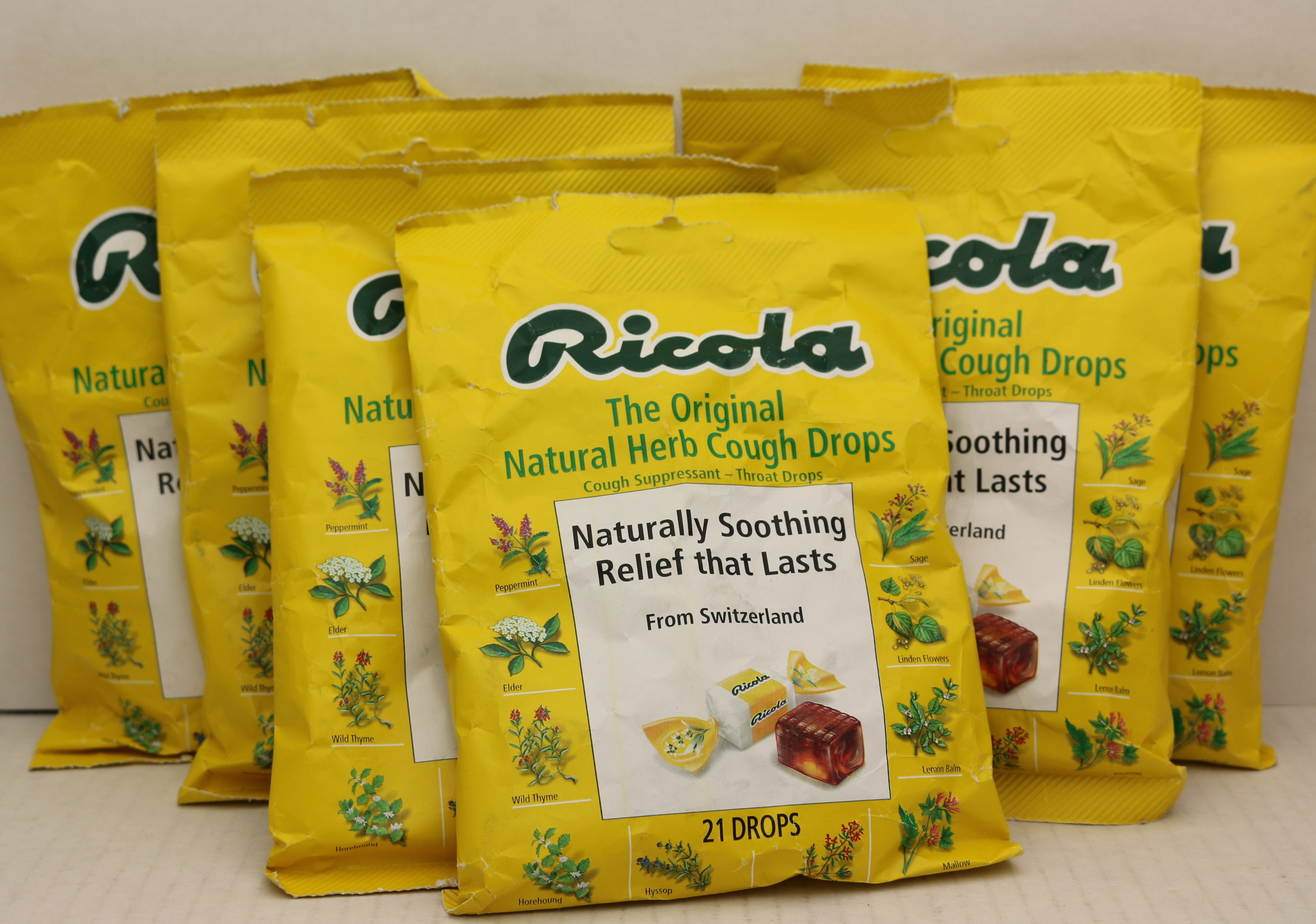 (6x)Ricola, The Original Natural Herb Cough Drops, 21 Ct Exp. 08/16