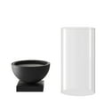 thumbnail image 5 of Danya B. Modern Black Metal Bold Pedestal and Glass Pillar Hurricane Candle Holder - Large, 5 of 11