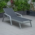 thumbnail image 4 of LeisureMod Marlin Modern Grey Aluminum Outdoor Patio Chaise Lounge Chair with Square Fire Pit Side Table Perfect for Patio, Lawn, and Garden, 4 of 23
