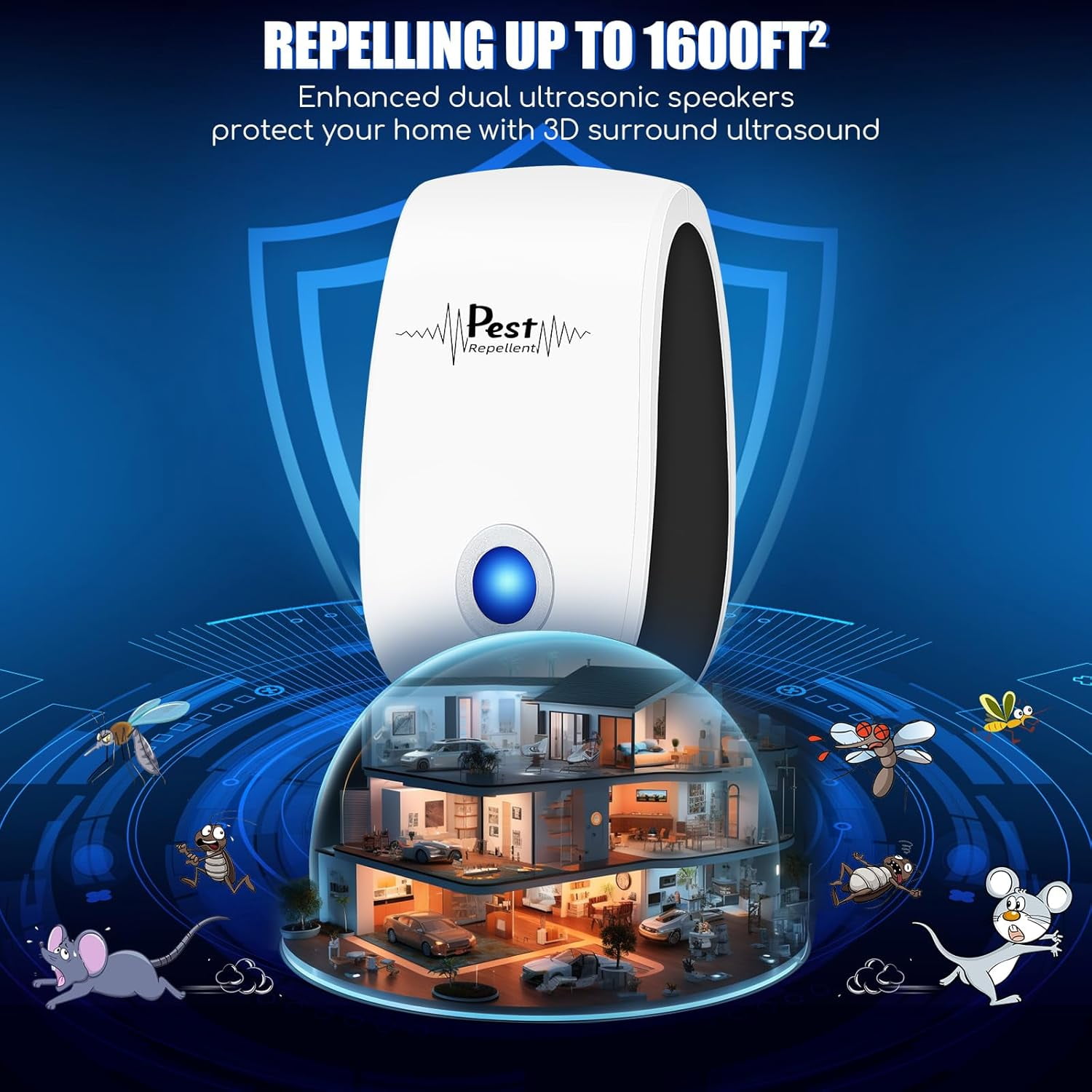 10Pack Ultrasonic Pest Repeller Electronic Mouse Repellent Ultrasonic Plug in Mice Repellent Indoor Sonic Electronic Plug in Pest Controlfor Insect,AntBugs,Spide,Rat,Cockroach (Red)