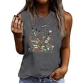 thumbnail image 2 of Gamivast Botanical Wildflower Floral for Women Tank Top Retro Graphic Sleeveless Crewneck Casual Loose Fit Spring Summer Vacation Everyday Wear Shirts Tops, 2 of 4