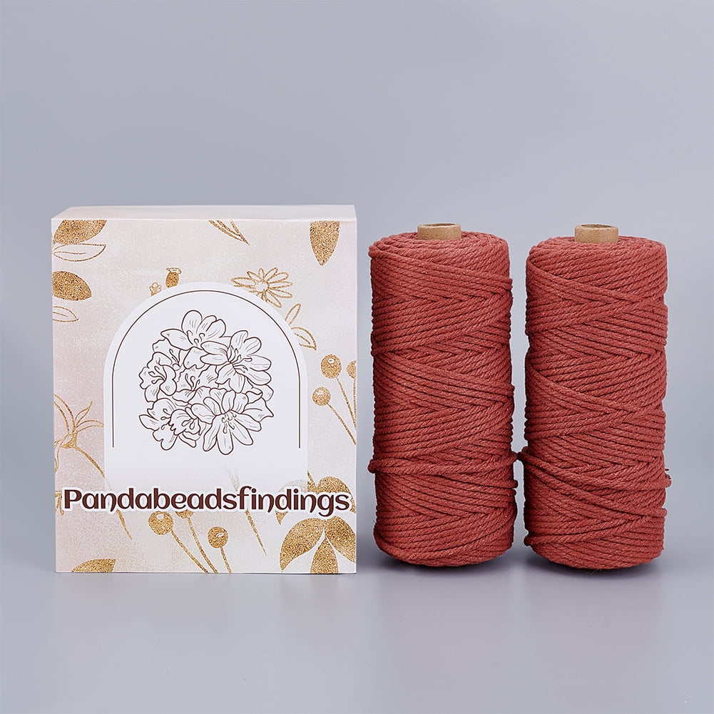 Pandabeadsfindings Rust Red Macrame cord Cotton Crafting Cord - 2 Rolls Value Pack for Handmade Creations