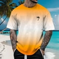 thumbnail image 2 of T-Shirt à Manches Courtes Imprimé pour Hommes Mode Florale Col Rond Haut Décontracté pour Printemps Été, 2 of 4