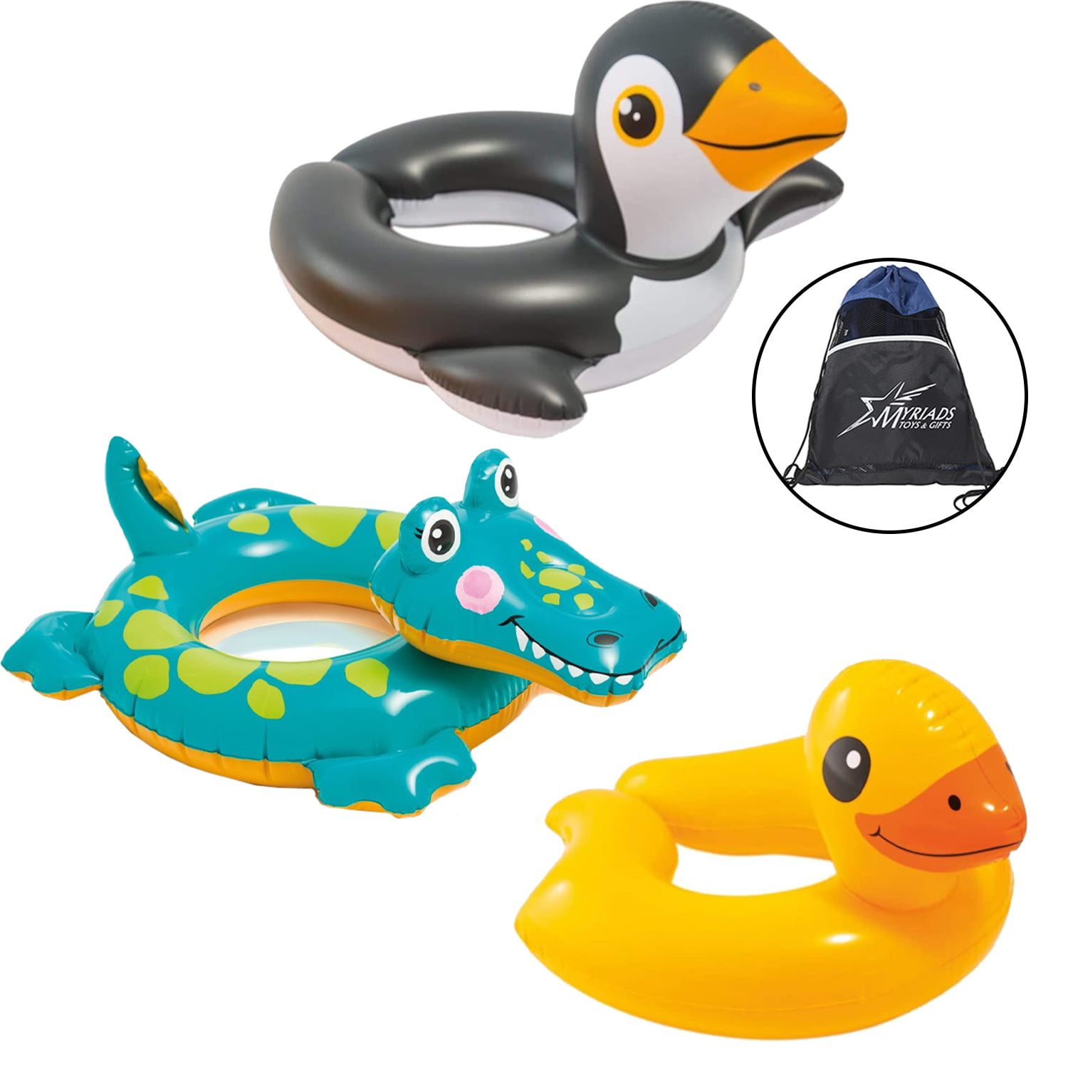 Inflatable Animal Split Swim Ring Pool Float Penguin 
