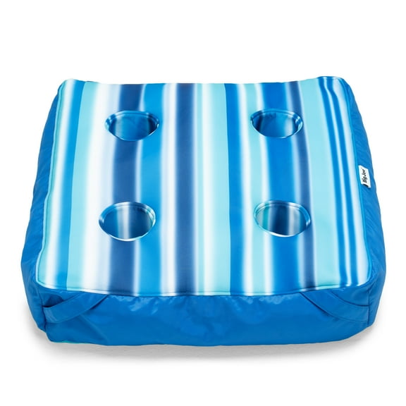 Big Joe Captain's Caddie No Inflation Needed Pool Float Drink Holder, Blurred Blue Double Sided Mesh, Quick Draining Fabric, 2 feet
