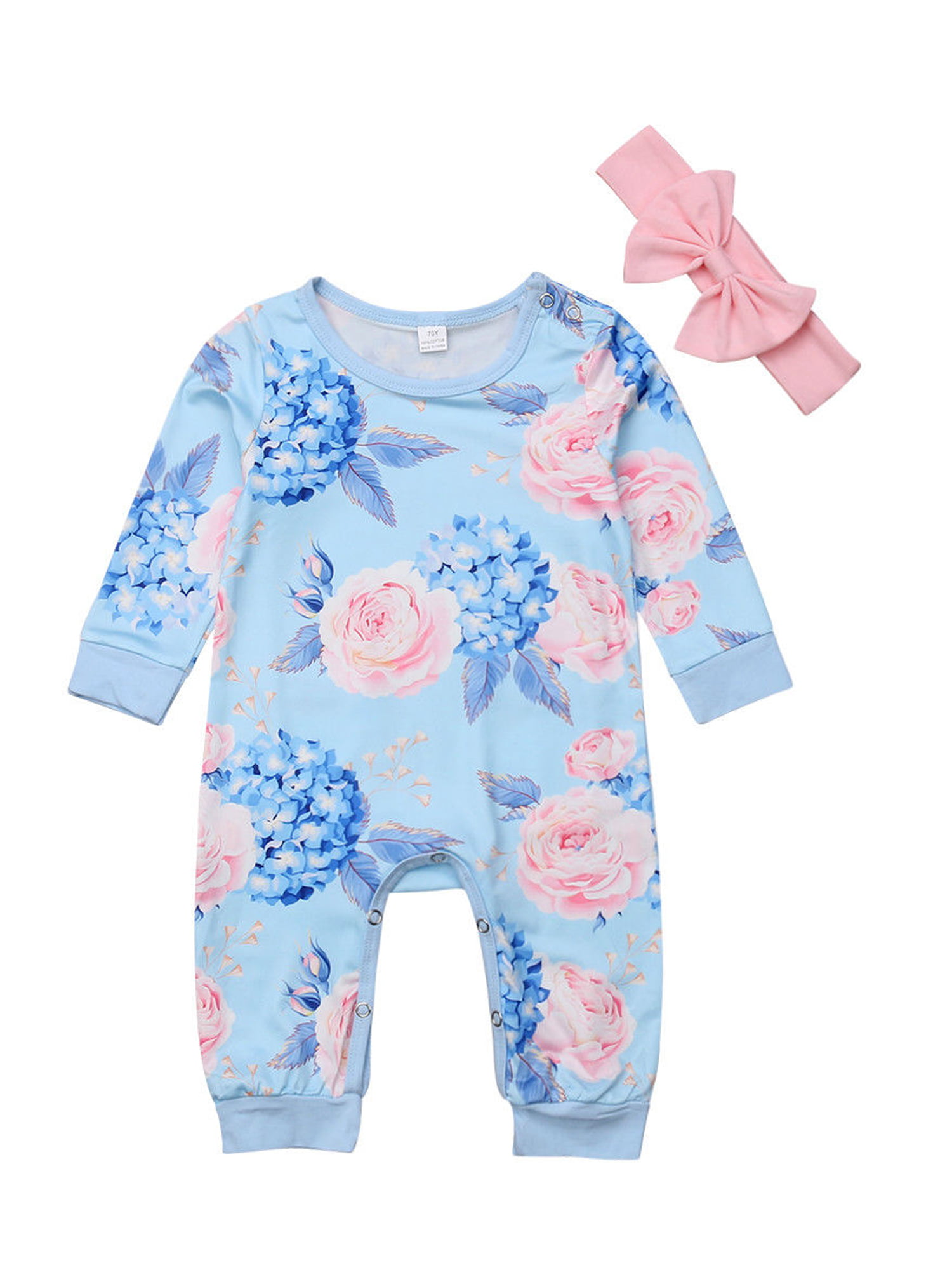 Newborn Baby Girls Outfits Clothes Floral Romper Bodysuit Jumpsuit Playsuit 