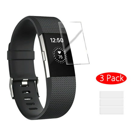3Pack Screen Protector for Fitbit Charge 2, TSV Full Coverage Anti-Fingerprint & Anti-Scratch Clear HD Flim Intelligent LCD Screen Protective for Fitbit Charge (Best App For Fitbit Flex)
