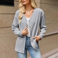 thumbnail image 5 of Edvintorg Knit Cardigans for Women V Neck Long Sleeve Loose Casual Button Down Cardigan Women's Clothes Gray S-2XL, 5 of 6