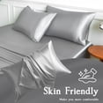 thumbnail image 4 of LIFCOM Satin Pillowcase Set of 2 for Hair and Skin, Silky King Pillow Case with Envelope Closure ,20"×40", Silver Gray, 4 of 6