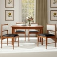 thumbnail image 5 of Gymax Wooden Dining Chair Set of 4 w/ Rubber Wood Frame Faux Leather Padded Seat, 5 of 9
