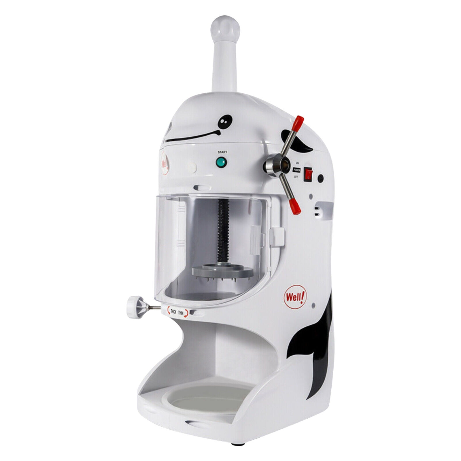 DENEST Commercial Ice Shaver Shaved Ice Block Machine Electric Snow Cone Maker 110V