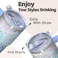 thumbnail image 4 of Double Wall Vacuum Tumbler 20oz with Lid & Straw - Stainless Steel Insulated Boho Travel Coffee Mug, Leakproof Thermal Cup Design, 4 of 5