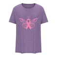 thumbnail image 5 of TIMIFIS Chandails de Sensibilisation au Cancer du Sein pour Femmes Été Ample Imprimé T-Shirt à Col Rond Manches Courtes Blouse Décontractée Automne/hiver, 5 of 5