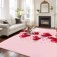 thumbnail image 2 of Area Rug for Living Room, Valentine's Day Non-Slip Indoor Ex Large Carpet for Bedroom/Dining Room, Romantic Red Love Hearts Cute Washable Low-Profile Rectangle Floor Runner Rugs - 8 x 10 Ft, 2 of 8