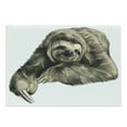 thumbnail image 1 of Sloth Cutting Board, Sweetly Smiling Jungle Animals Lying down Crossed Legs Tropic Fauna Sketch, Decorative Tempered Glass Cutting and Serving Board, Large Size, Ivory Black, by Ambesonne, 1 of 1
