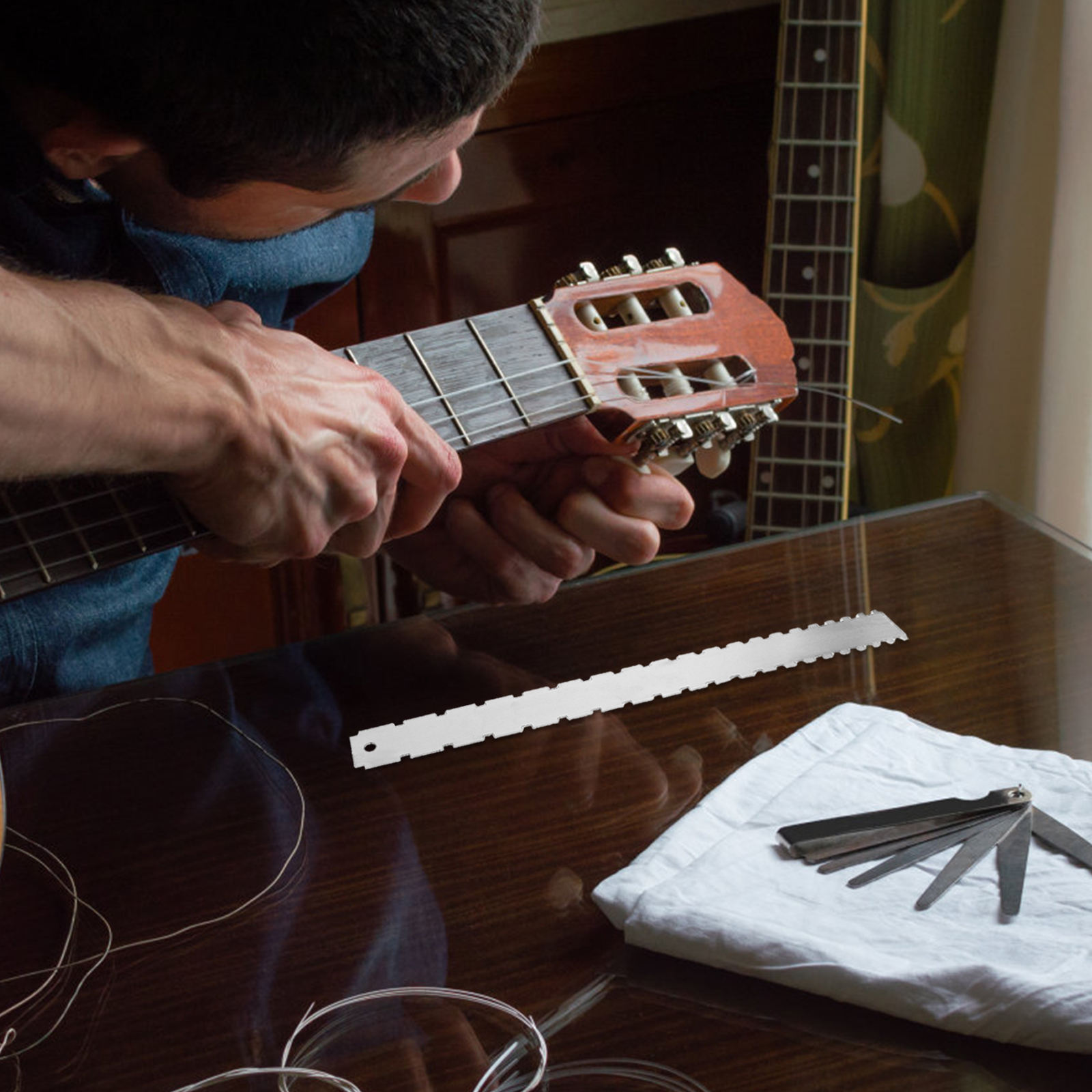 ELAYARD Guitar Fret Radius Gauge Metal & Plastic Precision Tool for Accurate Guitar Setup, Maintenance, and Adjustment at Home