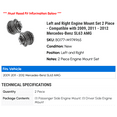 thumbnail image 2 of Left and Right Engine Mount Set 2 Piece - Compatible with 2009, 2011 - 2012 Mercedes-Benz SL63 AMG, 2 of 2