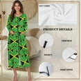thumbnail image 6 of Yuyamidu Jamaican Flag Womens Bath Robes with Zippers Fashion Long Sleeve Robe for Women Plus Size 2XL Lightweight Nightgowns Housecoat Soft Crew Neck Long Bathrobe with Pockets, 6 of 7