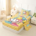 thumbnail image 2 of Castle Fairy Sport Baseball Twin Sheets 3pcs, Ice Cream Waffle Cake Pattern Bedding, Brown Blue Pink,1 Fitted Sheet, 1 Flat Sheet and 1 Pillowcase, 2 of 6