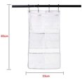 thumbnail image 3 of Shower Hanging Bag, 6 Pockets Hanging Pockets Mesh Organizer, Washable Cosmetic Storage Basket, Quick Dry, with Hook, Bathroom Storage Accessories, 3 of 8