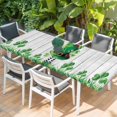 thumbnail image 2 of St. Patrick's Day Table Cloths for 8 Foot Rectangle Tables, Spring Shamrock Hat Daisy Ladybirds Wood Gray Patio Waterproof Elastic Fitted Tablecloths, Washable Rectangular Table Cover for Camping, 2 of 8