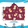 thumbnail image 2 of Christmas Corgi Hooded Bath Towel，60"x35" for Ages 3 To 12 Kids, Quick Dry Lightweight Soft Microfiber Hood Beach Towel Cover Up for Kids, 2 of 7