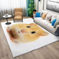 thumbnail image 2 of Machine Washable Area Rugs 5x7 ft with Non-Slip Backing Animal Yellow Hamster Low Pile Rug, Ideal for Hallway, Living Room, Bedroom, Kitchen and Laundry Room, 2 of 7