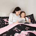thumbnail image 5 of Erosebridal Girl Personalized Bowtie Gifts 7-Piece Bedding Comforter Set,Initial Letter Theme Alphabet S King Bedding Sets For Kids,Pink Reversible, 5 of 7