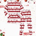 thumbnail image 5 of sdbrld Toddler Kids Fall Pajamas for Boys Girls Christmas Pajama Cute Xmas Graphics Shirt Long Sleeve and PJs Pants Two Piece Sleepwear Outfit Sets Brick Red Sizes 2-3 Years, 5 of 9