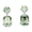 Green / Peridot color, variant on Light Blue Square Rectangle Statement Dangling Earrings