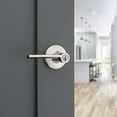 thumbnail image 5 of Kwikset Ladera Entry Door Handle with Lock and Key, Secure Keyed Reversible Lever Exterior, For Front Entrance and Bedrooms, Satin Nickel, Pick Resistant Smartkey Rekey Security and Microban, 5 of 6
