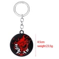 thumbnail image 2 of Llavero con colgante de mueca ciberpunk, exquisito colgante de tarjeta con letra, llavero de metal, 2 of 6