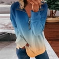thumbnail image 5 of Women's 1/4 Zipper Shirts Long Sleeve Gradient Printing Graphic Tees Blouses Casual Tops Pullover, 5 of 7