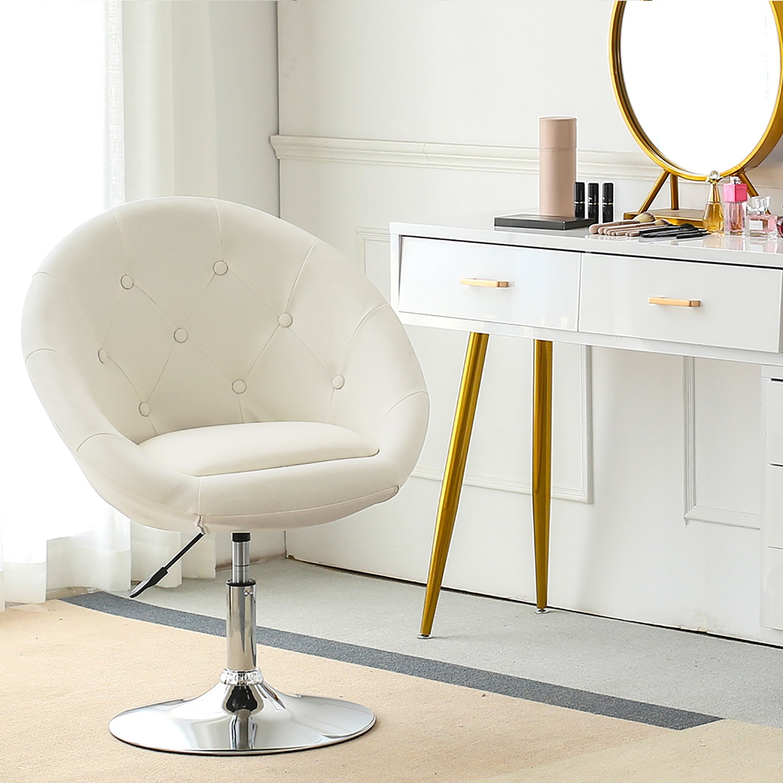 Duhome Modern Vanity Make up Accent Chair PU Leather Desk Chair