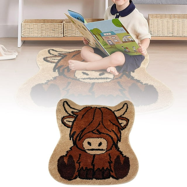 Carpet Funny Cattle Cute Cattle Floormat Special Cattle Shape Doormat For Home Living Room Bathroom Cute Rug