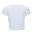 thumbnail image 3 of Womens Cropped Graphic Tees Trendy Short Sleeve Tiger Printed Tshirts Casual Slim Fit Going out Summer Tops White 0730*crop tops S, 3 of 4