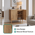 thumbnail image 7 of Semiocthome Sideboard Buffet Cabinet with Adjustable Shelf, Line Groove Design, Kitchen, Natural, 7 of 7